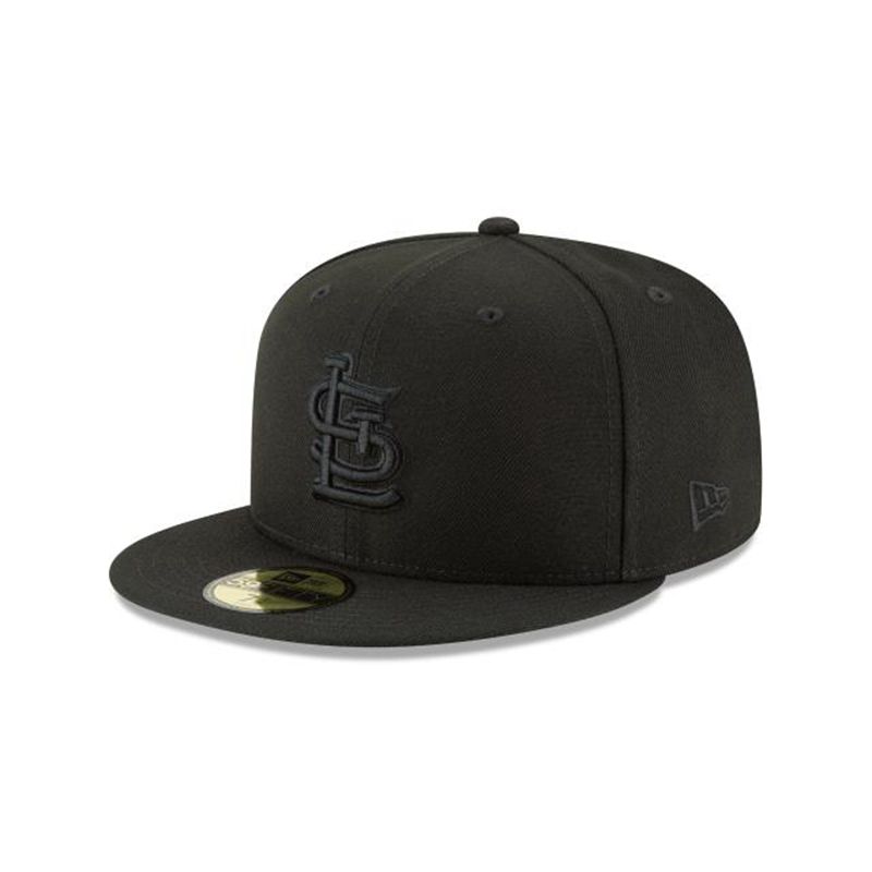 MLB St. Louis Cardinals Blackout Basic 59Fifty Fitted (WWX4598) - Black New Era Caps